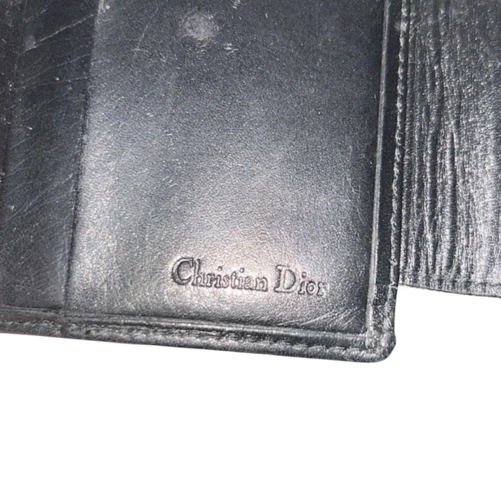 RARE DIOR Black Wallet Compact Gold Accents Authentic Stunning Good Condition